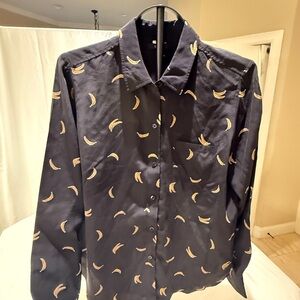 Rails Black Banana Print Women’s Shirt